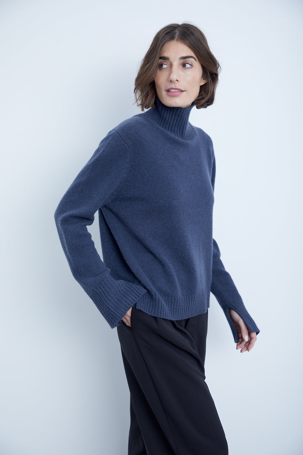 Cashmere Pullover mit Stehkragen