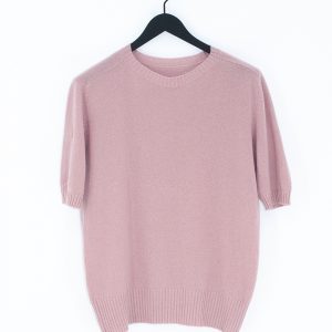 Kaschmir Kurzarm Pullover – Farbe Belle de Jour